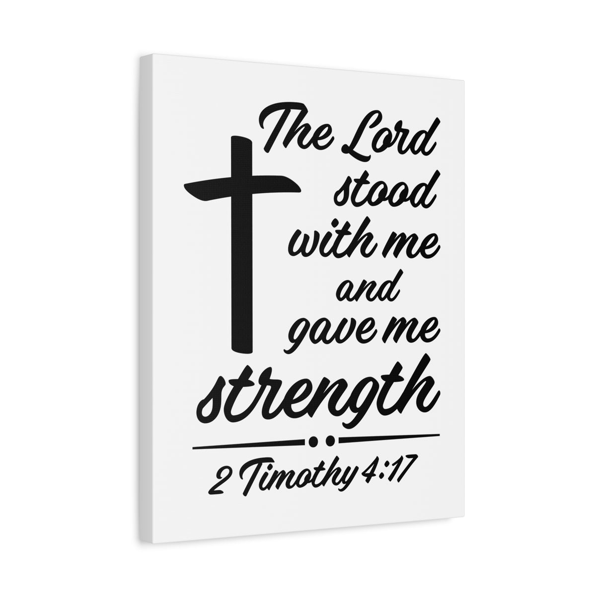 Scripture Canvas Lord Stood With Me 2 Timothy 4:17 Christian Wall Art Bible Verse Print Ready to Hang