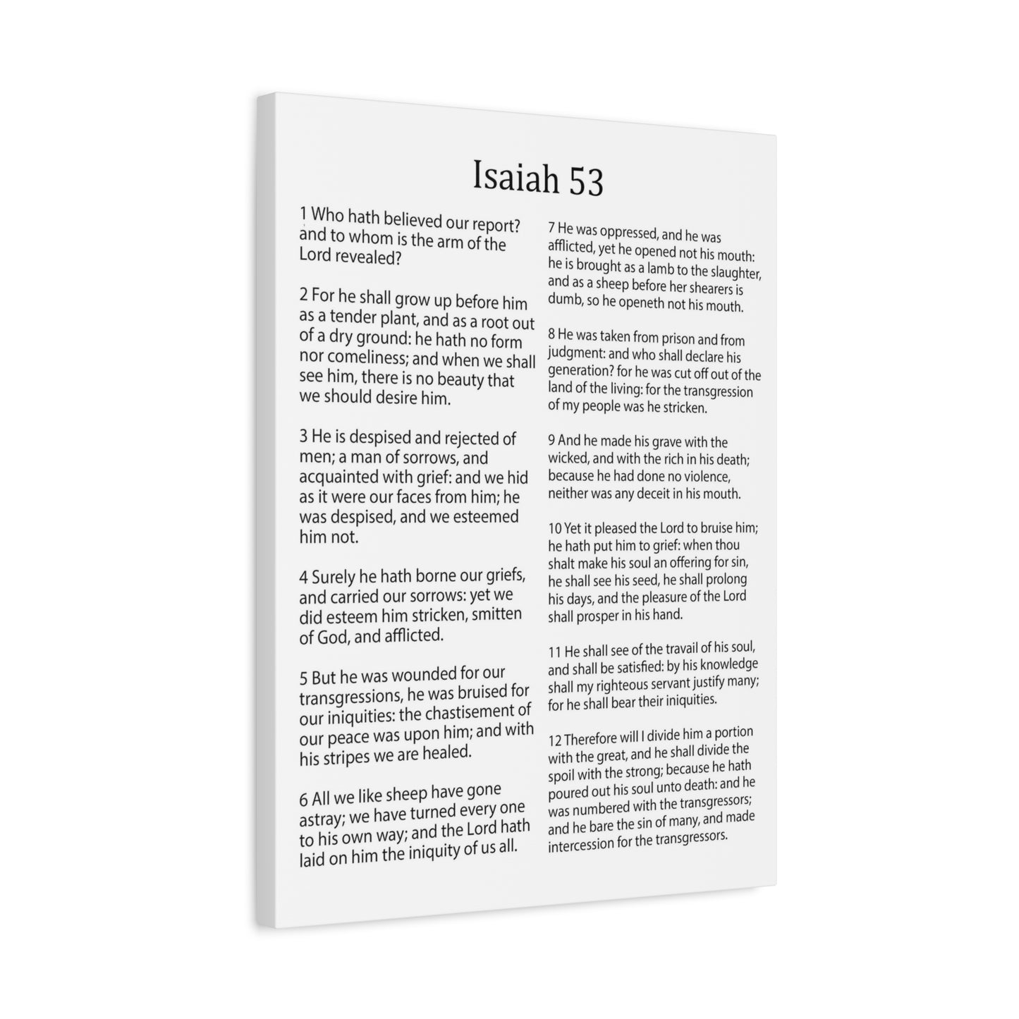 Scripture Walls Isaiah Chapter 53 White Christian Wall Art Print Ready to Hang Unframed