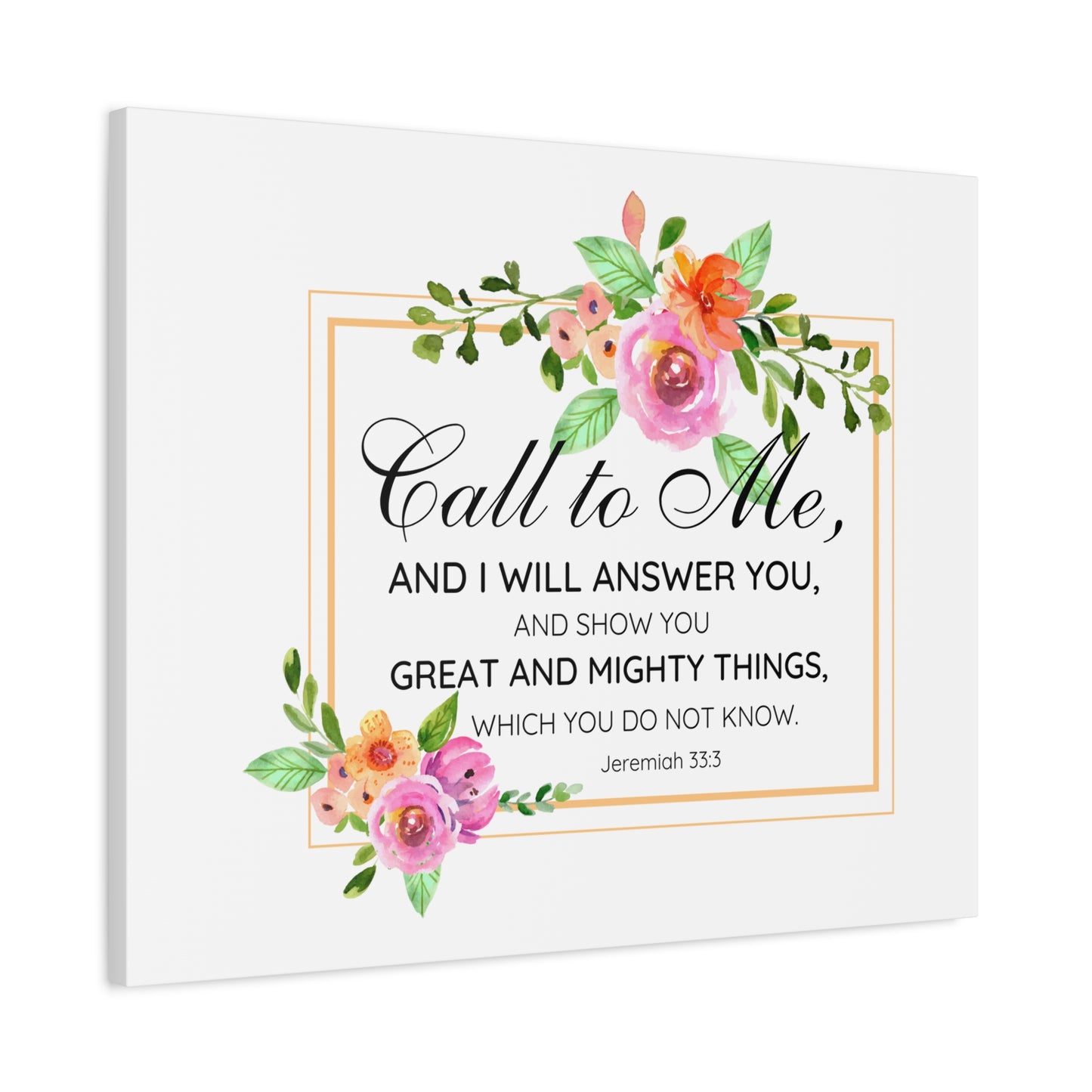 Scripture Walls Jeremiah 33:3 Call to Me Bible Verse Canvas Christian Wall Art Ready to Hang Unframed