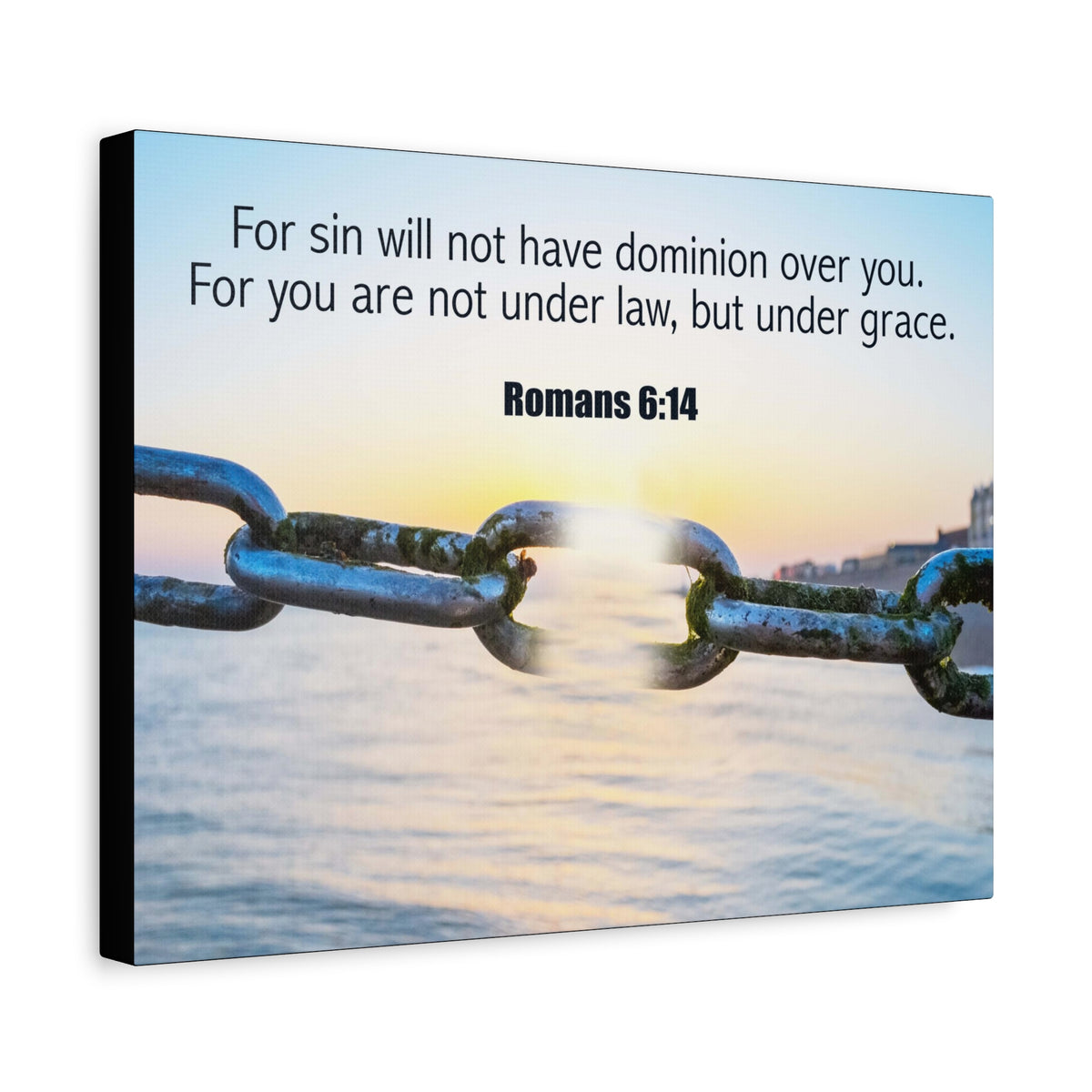 Scripture Canvas Trust Under Grace Romans 6:14 Christian Wall Art Bible Verse Print Ready to Hang