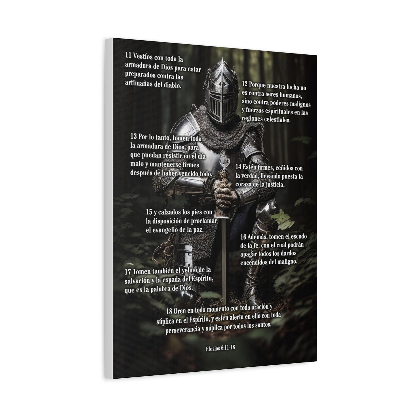 Scripture Walls Armor Of God Ephesians 6:11-18 Spanish Soldier Kneels Christian Wall Art Print Ready to Hang Unframed
