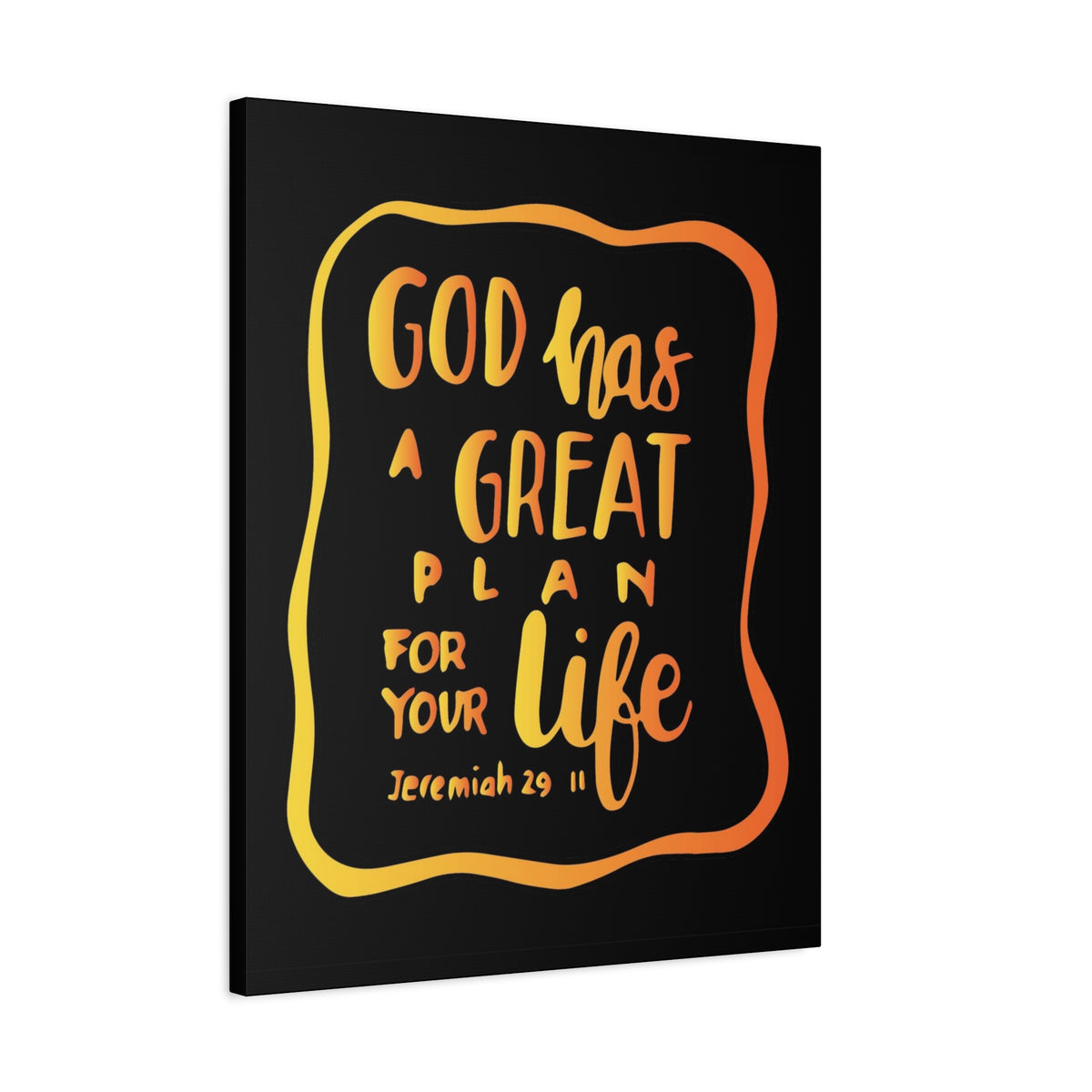 Scripture Canvas A Great Plan Jeremiah 29:11 Black Christian Wall Art Bible Verse Print Ready to Hang