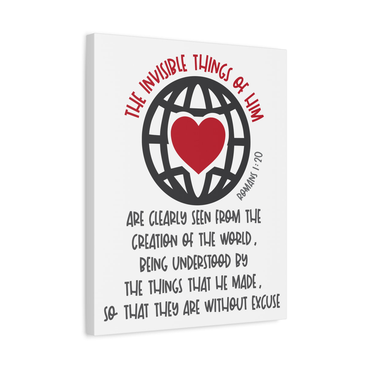 Scripture Canvas The Invisible Things Romans 1:20 Christian Wall Art Bible Verse Print Ready to Hang