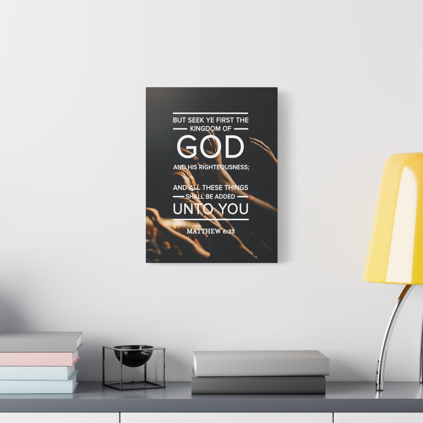 Scripture Canvas Kingdom of God Matthew 6:33 Christian Wall Art Bible Verse Print Ready to Hang