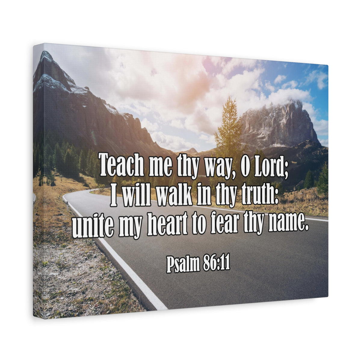 Scripture Canvas Teach Me Thy Way Psalm 86:11 Christian Wall Art Bible Verse Print Ready to Hang