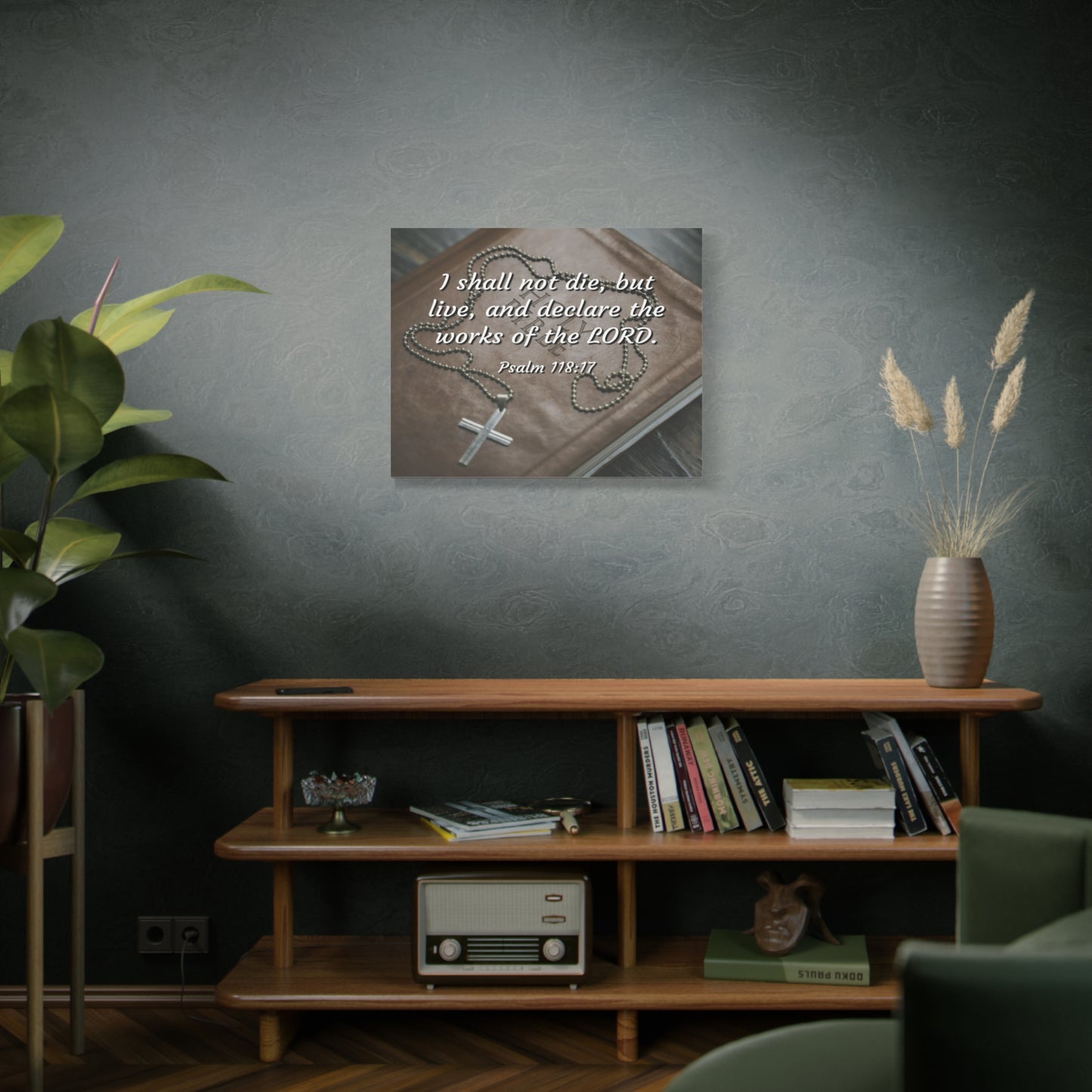 Scripture Canvas Declare The Works Psalm 118:17 Christian Wall Art Bible Verse Print Ready to Hang