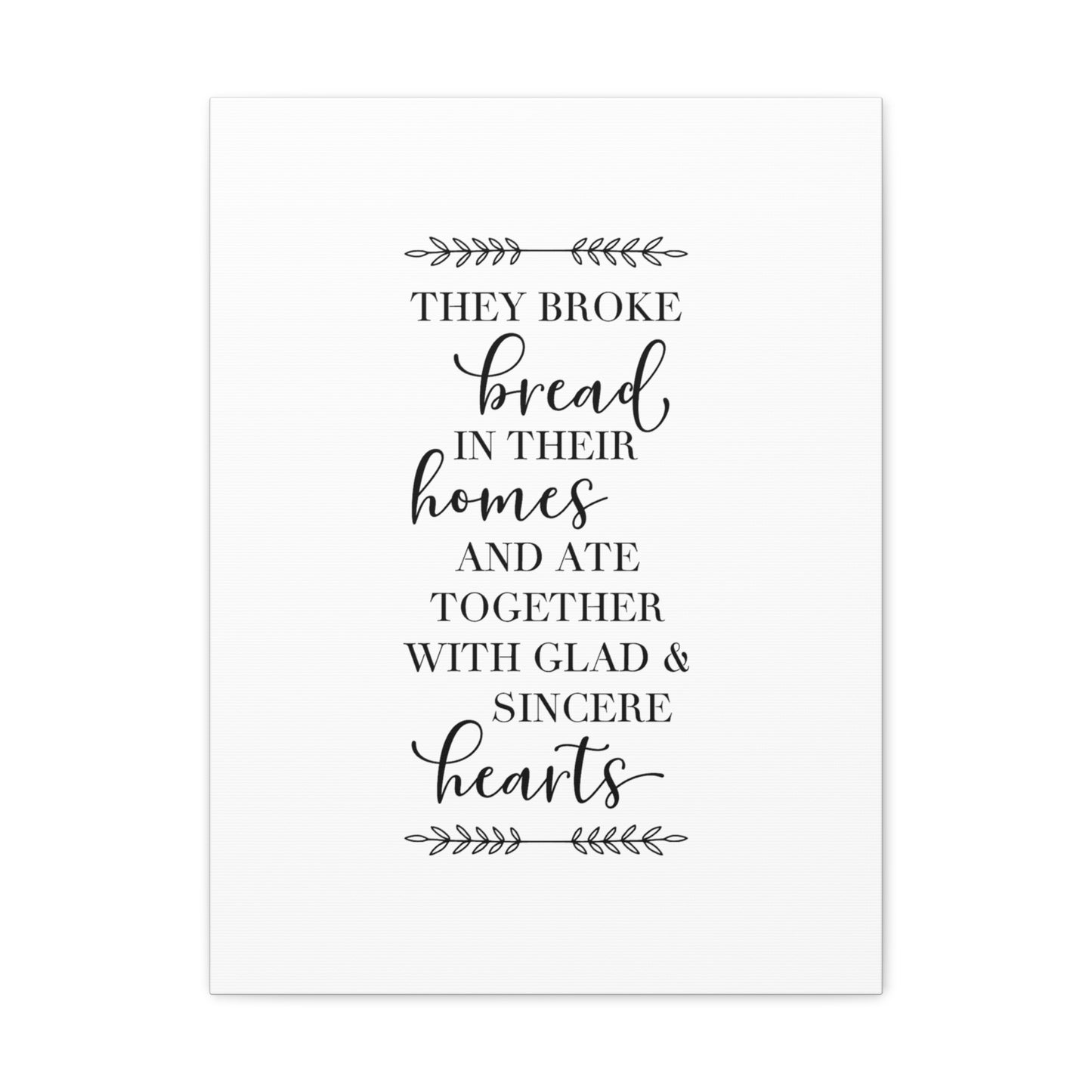 Together with Glad & Sincere Acts 2:46 Christian Wall Art Bible Verse Print Ready to Hang