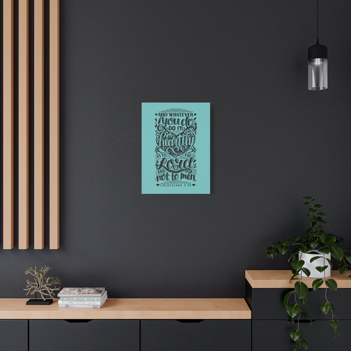 Scripture Canvas As To The Lord Colossians 3:23 Christian Wall Art Bible Verse Print Ready to Hang