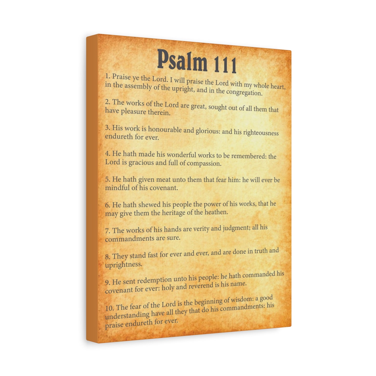 Scripture Walls Psalm 111 Gold Bible Chapter Canvas Christian Wall Art Ready to Hang