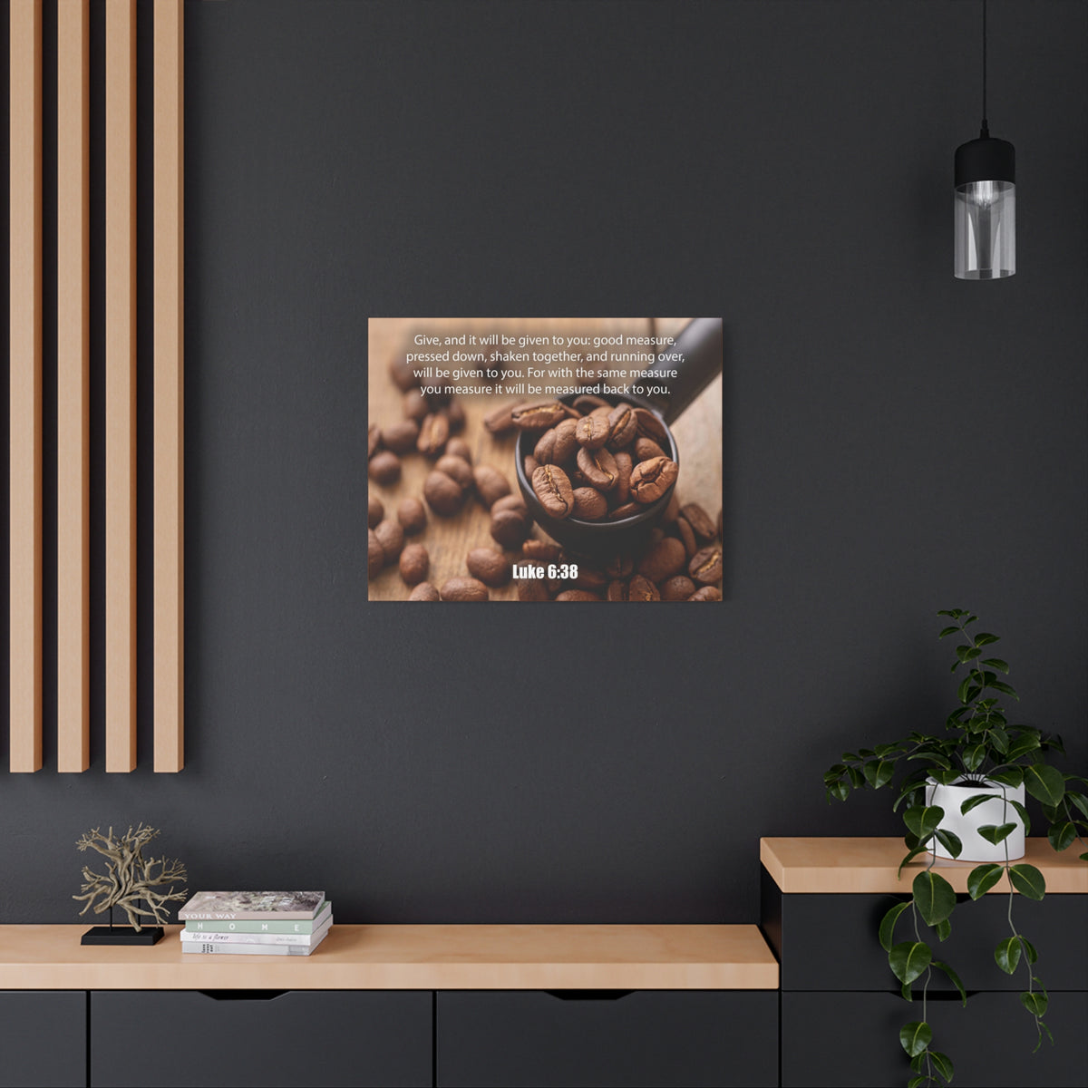 Scripture Canvas Measure Luke 6:38 Christian Wall Art Bible Verse Print Ready to Hang