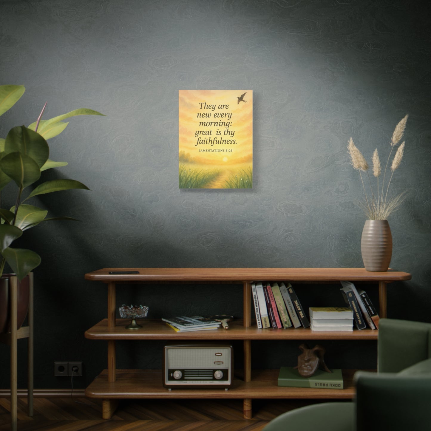Bible Verse Canvas Lamentations 3:23 Christian Home Décor Wall Art Scripture Ready to Hang Faith Print