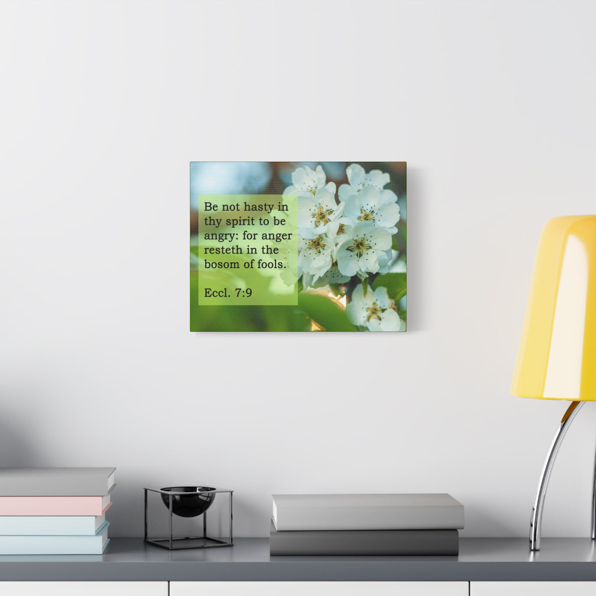 Scripture Canvas Be Not Hasty Ecclesiastes 7:9 Christian Wall Art Bible Verse Print Ready to Hang