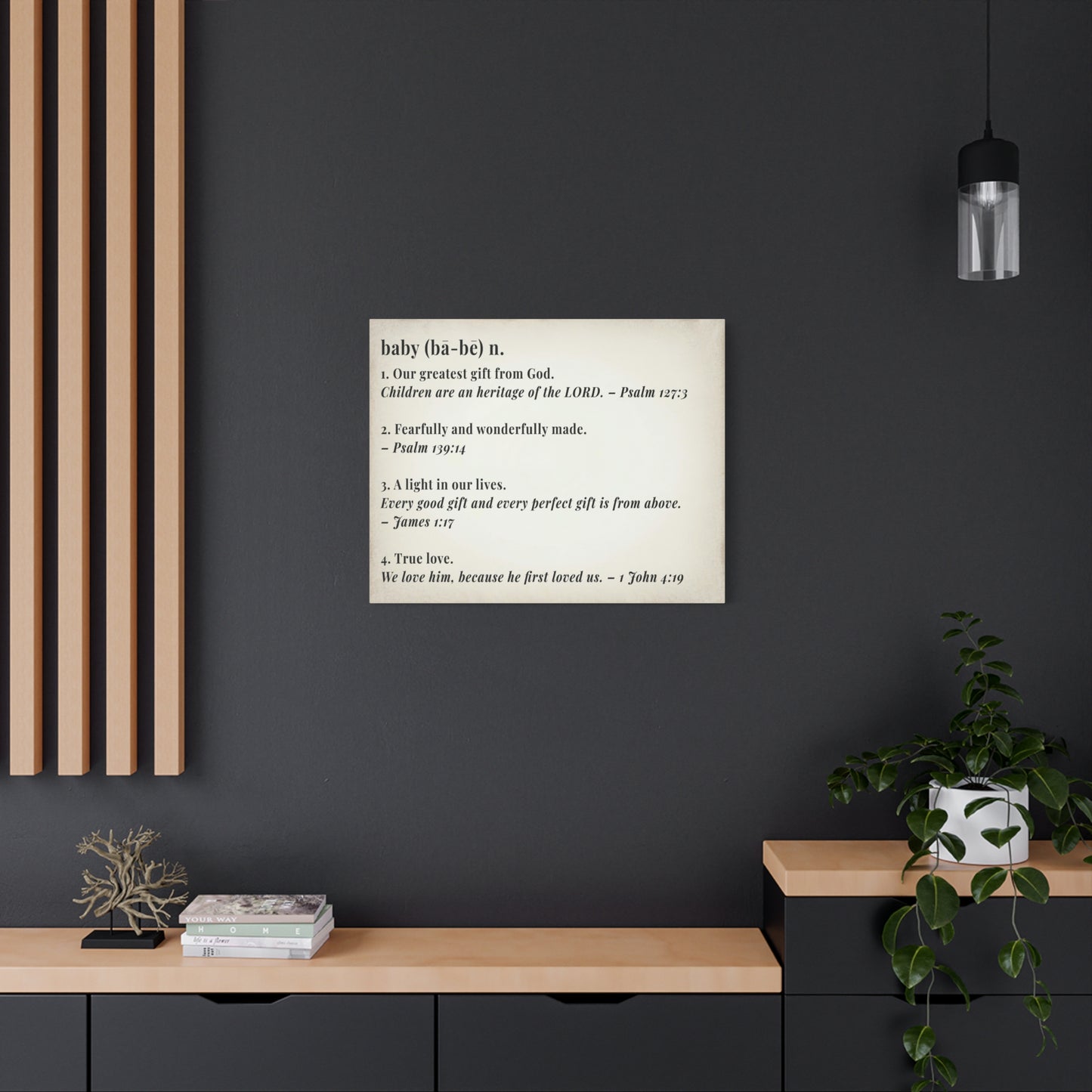 Scripture Walls Baby Definition by God Bible Verse Canvas Christian Wall Art Ready to Hang Unframed