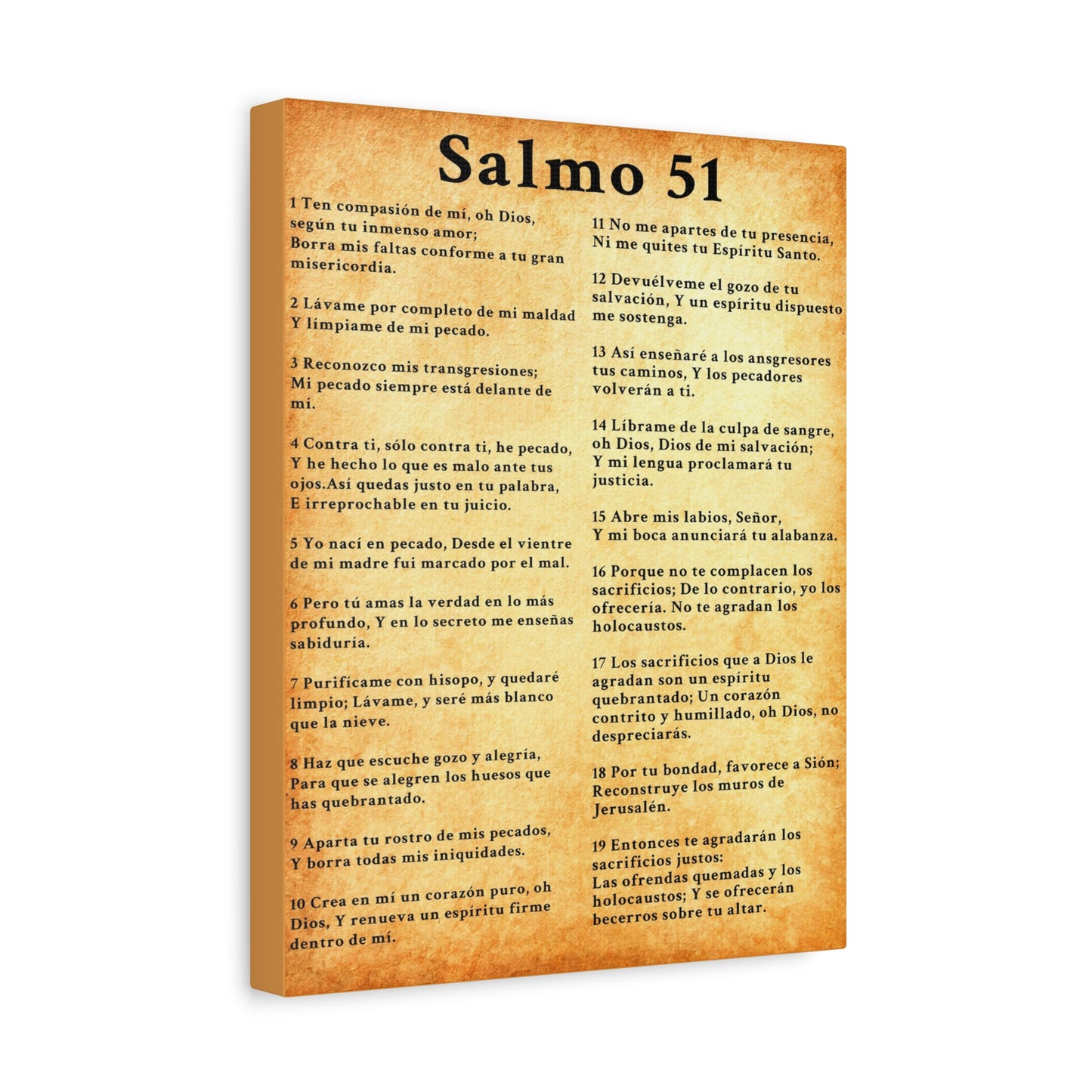 Scripture Walls Salmo 51 Chapter Gold Christian Wall Art Print Ready to Hang Unframed