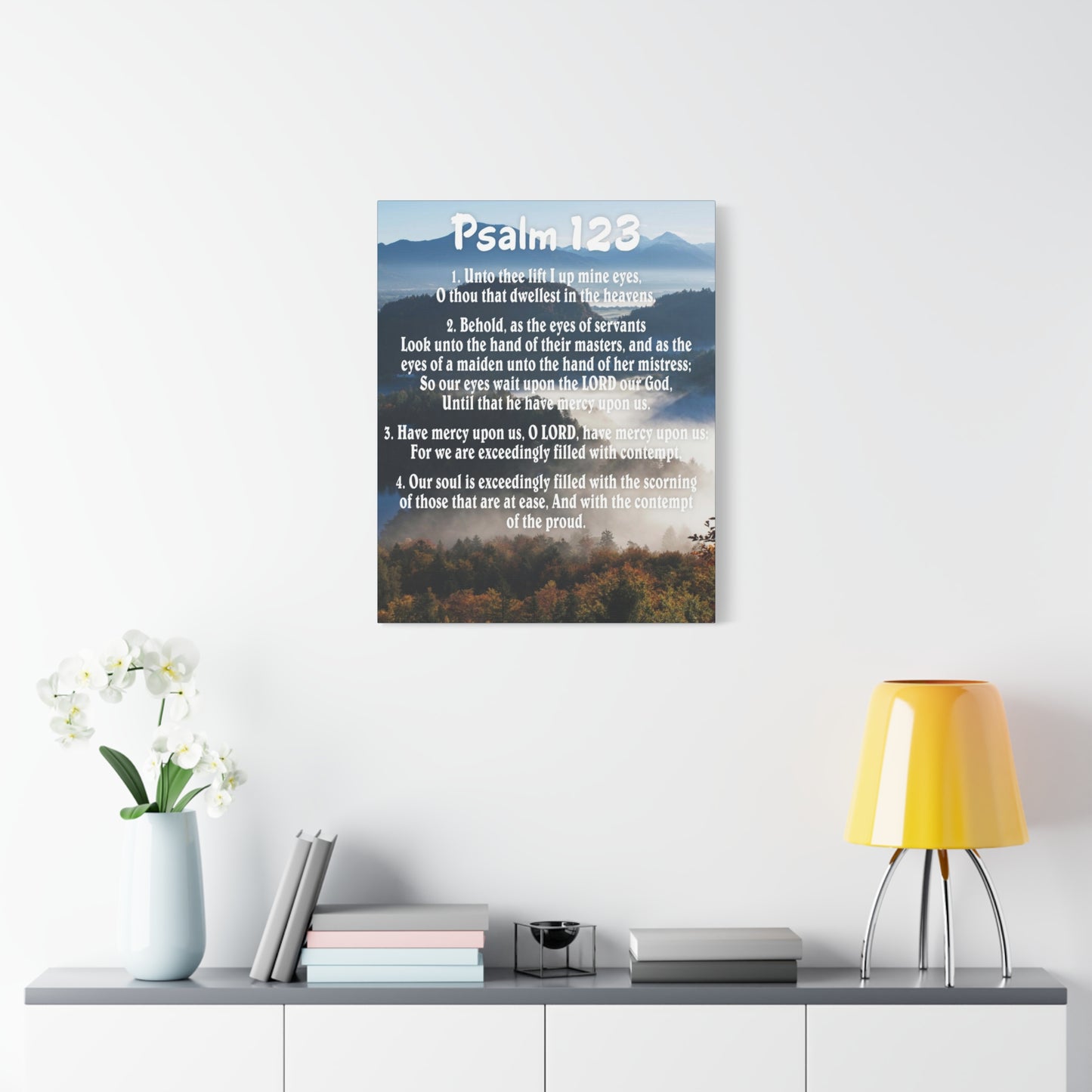 Scripture Walls Unto Thee Psalm 123:3 Christian Wall Art Bible Verse Print Ready to Hang