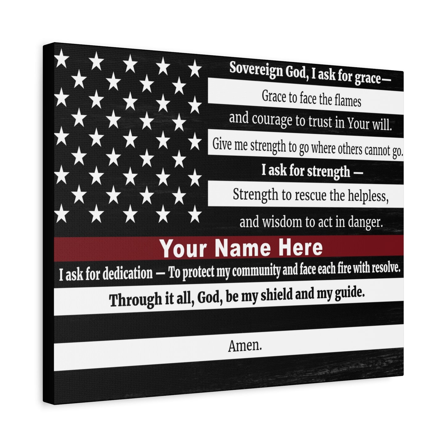 Scripture Walls Personalized Firefighter's Prayer Bible Canvas Christian Wall Art Ready to Hang Unframed