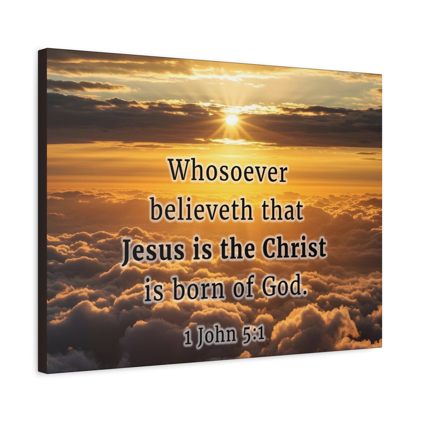 Scripture Walls 1 John 5:1 Born of God Sun Bible Verse Canvas Christian Wall Art Ready to Hang Unframed