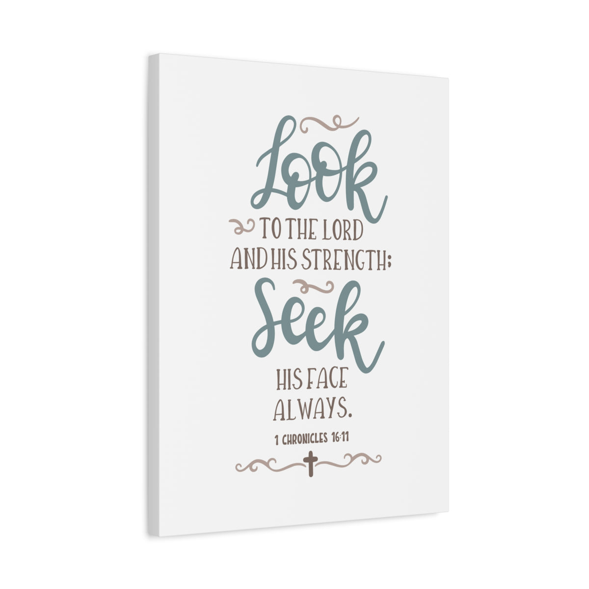Scripture Canvas Look To The Lord 1 Chronicles 16:11 Christian Wall Art Bible Verse Print Ready to Hang
