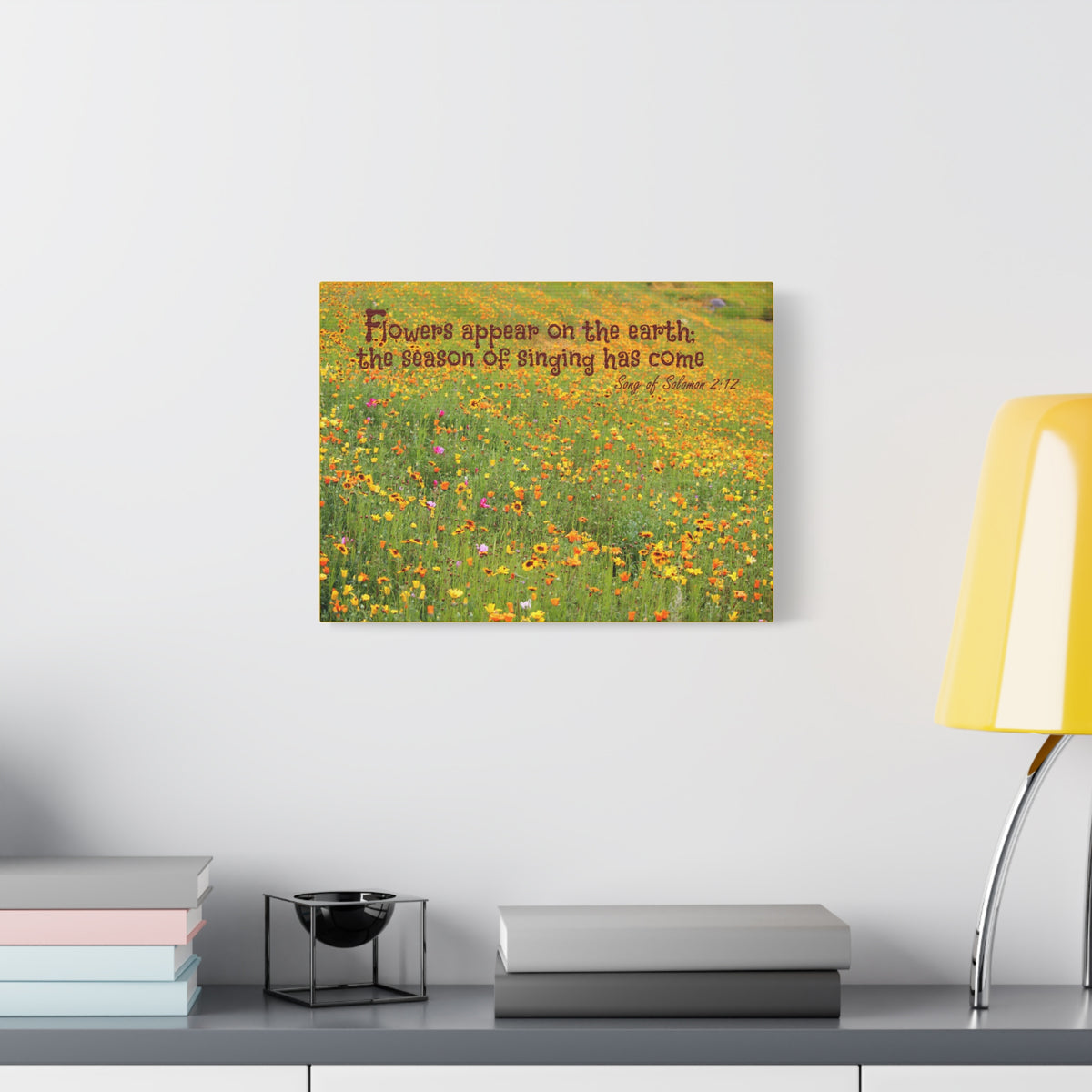 Scripture Canvas Season Of Singing Song Of Solomon 2:12 Christian Wall Art Bible Verse Print Ready to Hang
