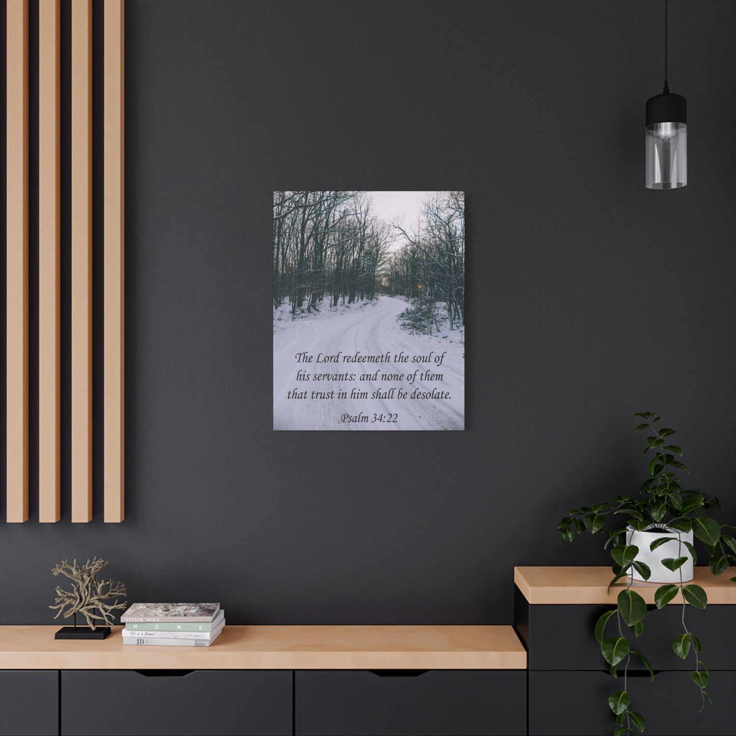 Bible Verse Canvas The Lord Redeemeth The Soul Psalm 34:22 Christian Home Décor Wall Art Scripture Ready to Hang Faith Print