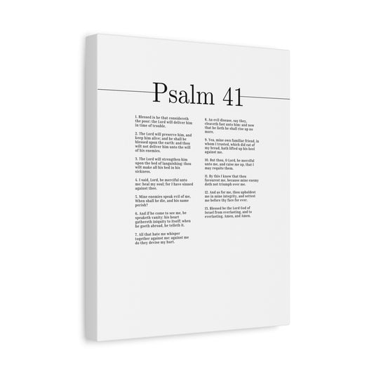 Scripture Canvas The Lord Will Strengthen Him Psalm 41 Christian Wall Art Bible Verse Print Ready to Hang
