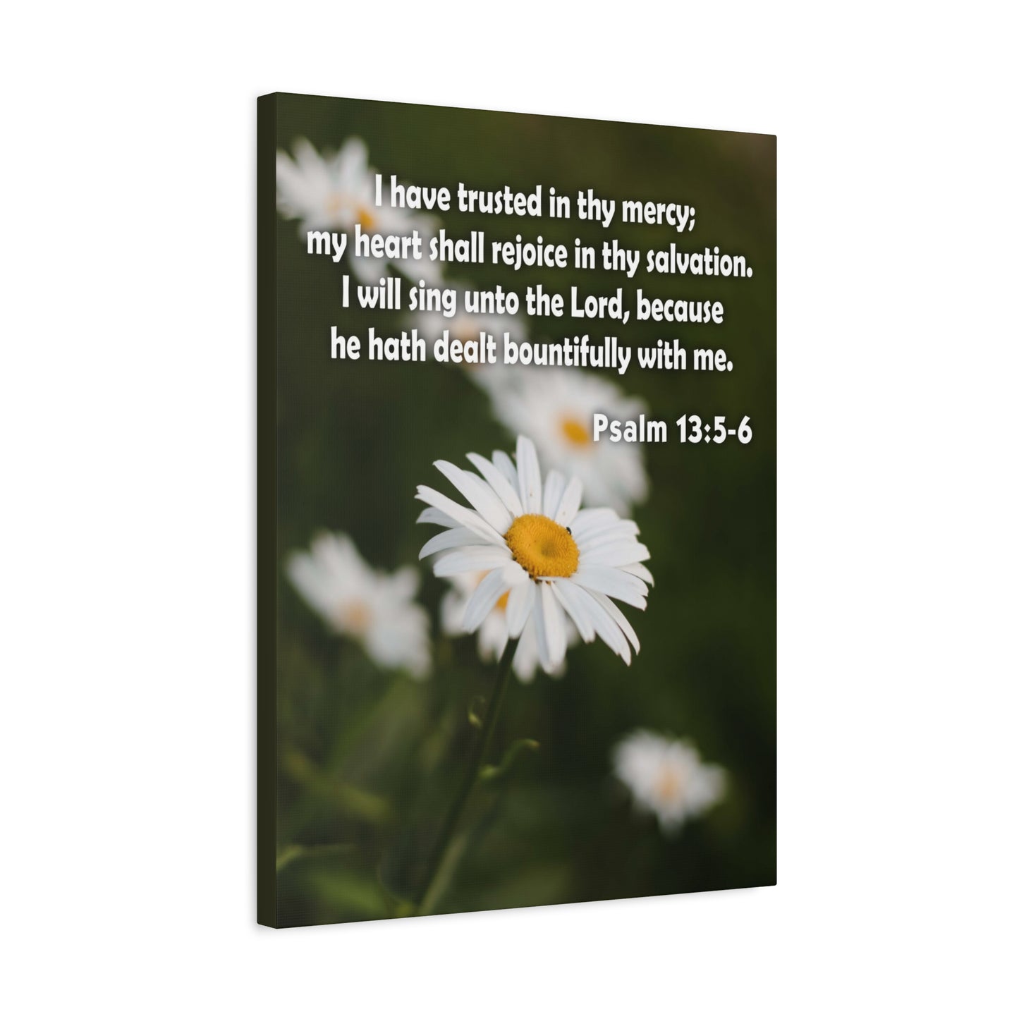 Scripture Canvas Rejoice in Thy Salvation Psalm 13:5-6 Christian Wall Art Bible Verse Print Ready to Hang