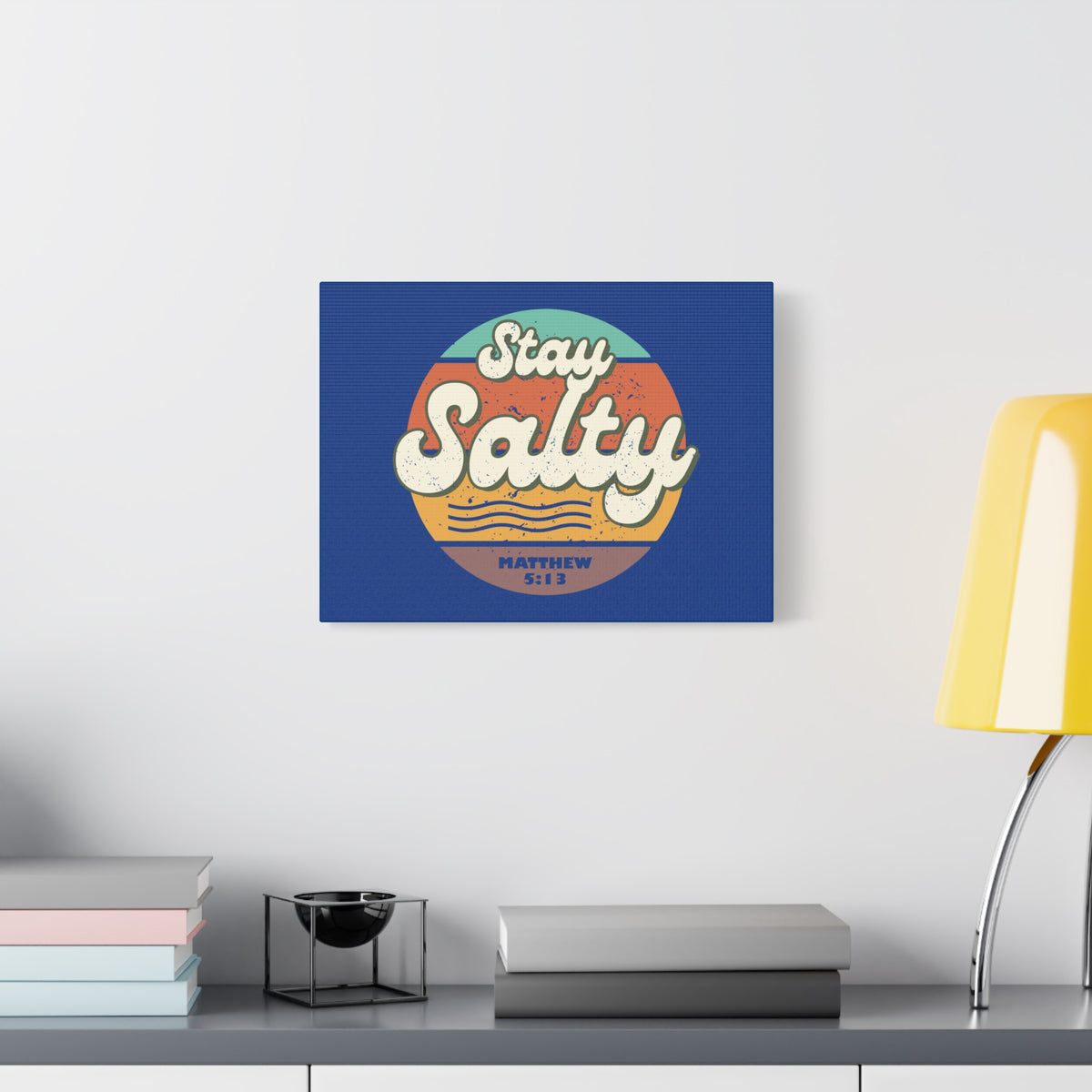 Scripture Canvas Stay Salty Matthew 5:13 Christian Wall Art Bible Verse Print Ready to Hang