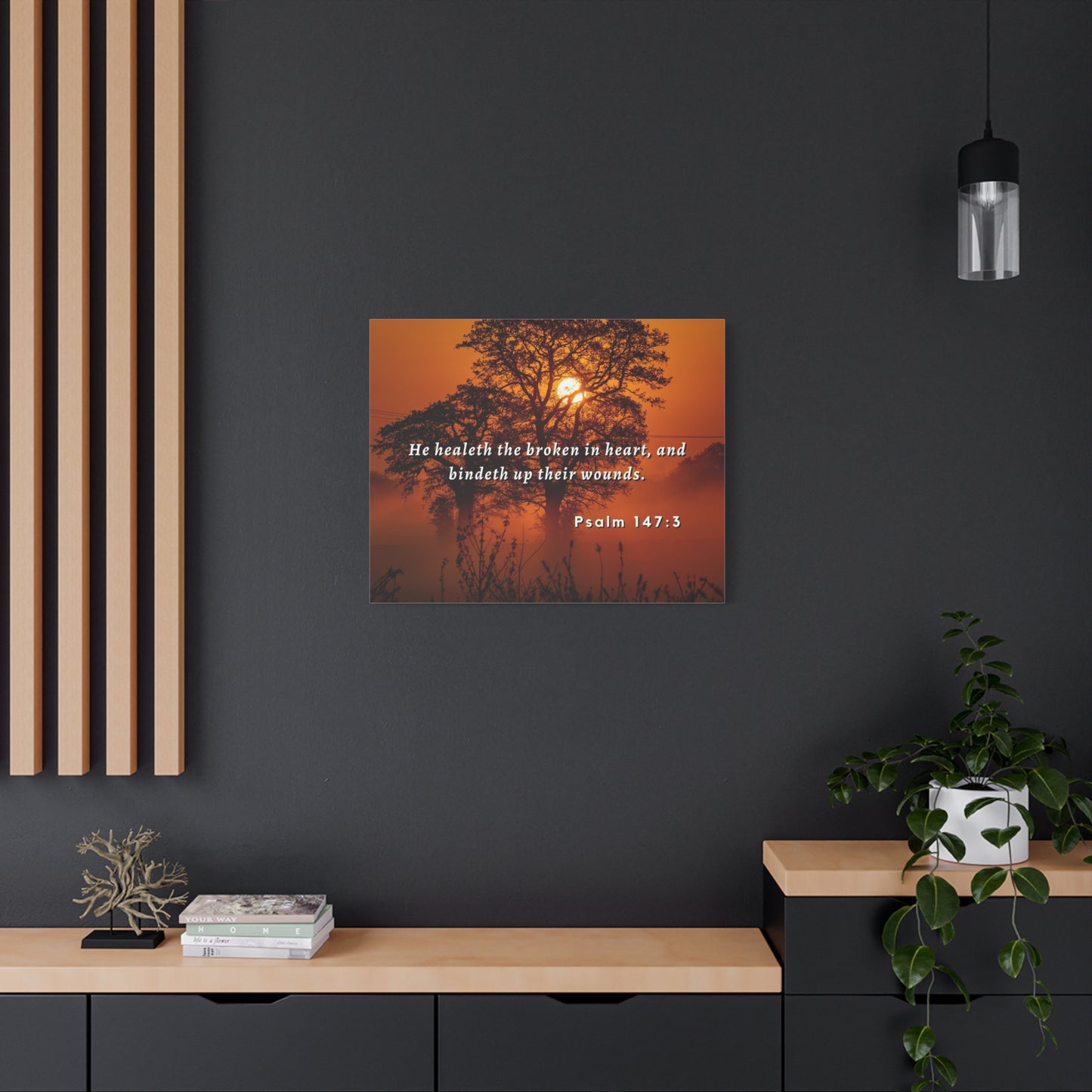 Scripture Walls He Healeth Psalm 147:3 Bible Verse Canvas Christian Wall Art Ready to Hang