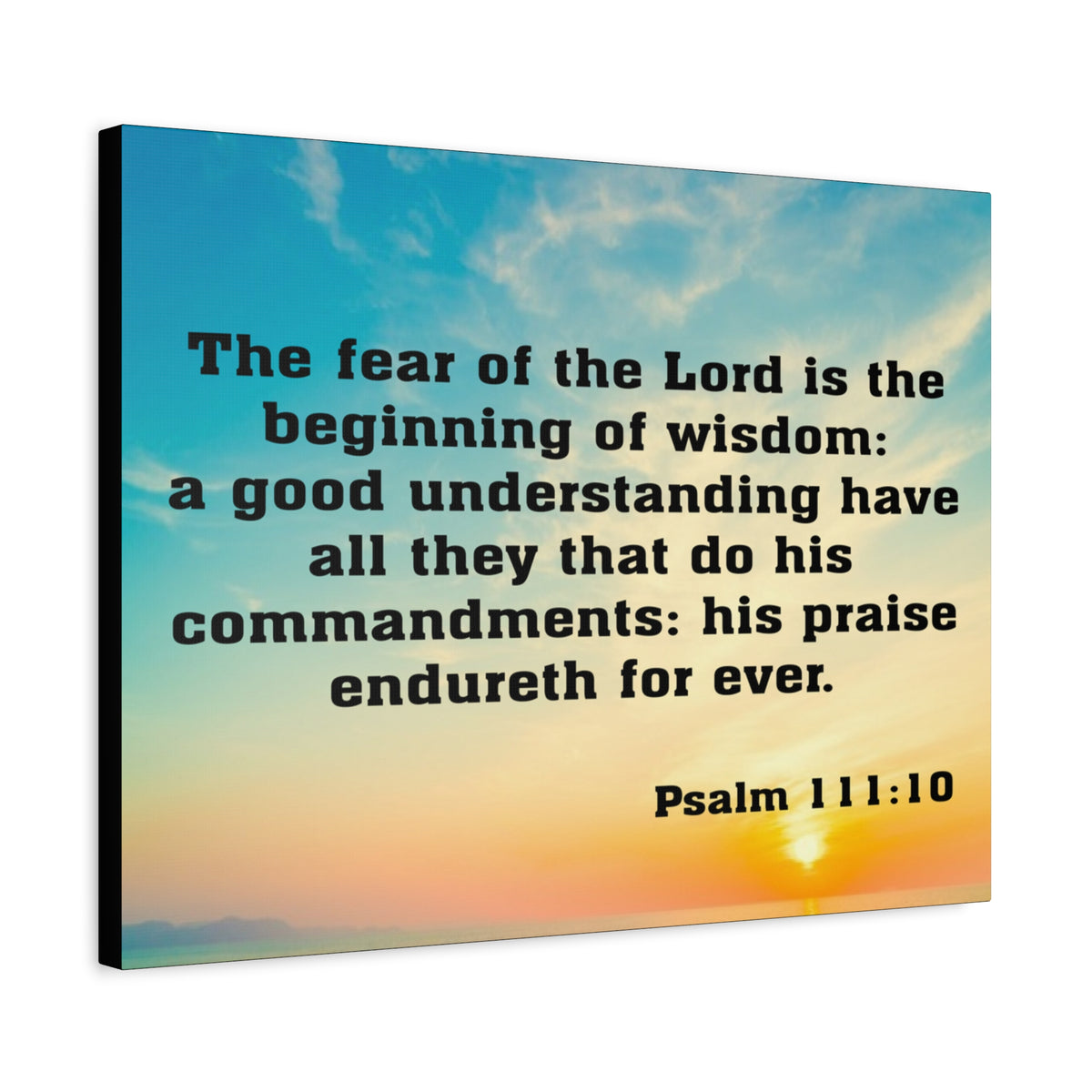 Bible Verse Canvas The Fear of The Lord is The Beginning of Wisdom Psalm 111:10 Christian Home Décor Wall Art Scripture Ready to Hang Faith Print