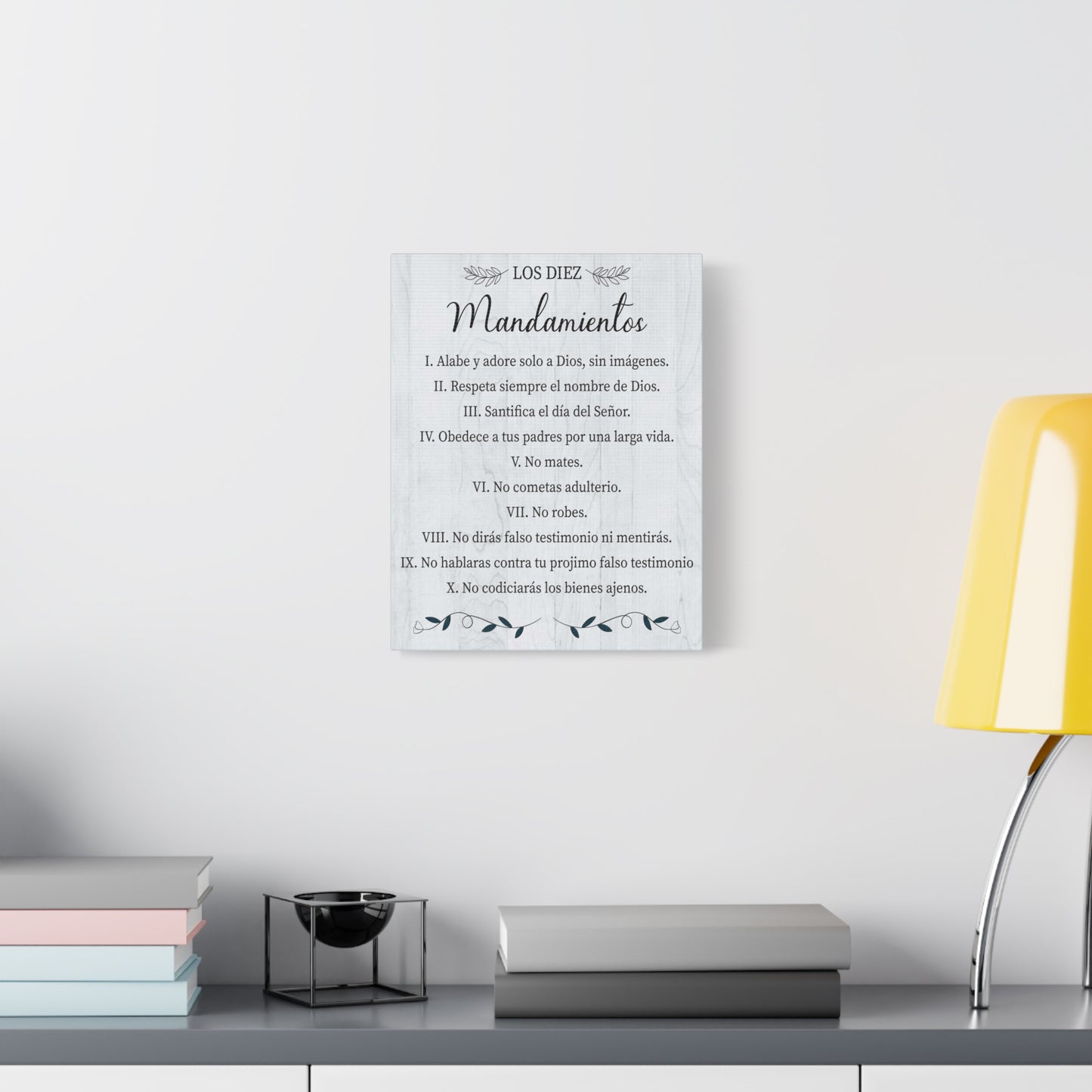 Los Diez Mandamientos 10 Commandments Exodus 20:2-17 Spanish Portrait Christian Wall Art Bible Verse Print Ready to Hang
