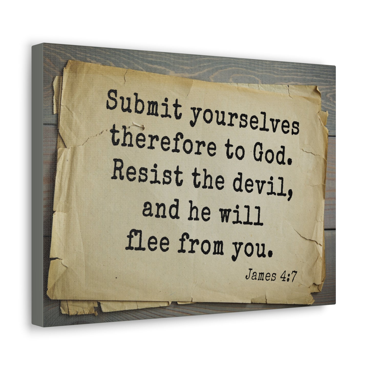 Therefore To God James 4:7 Bible Verse Canvas Christian Wall Art Bible Verse Print Ready To Hang