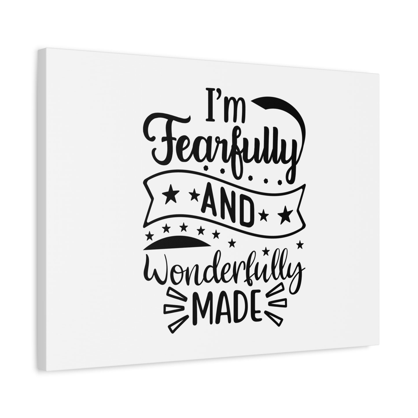 Scripture Canvas Wonderfully Made Psalm 139:14 Stars Christian Wall Art Bible Verse Print Ready to Hang