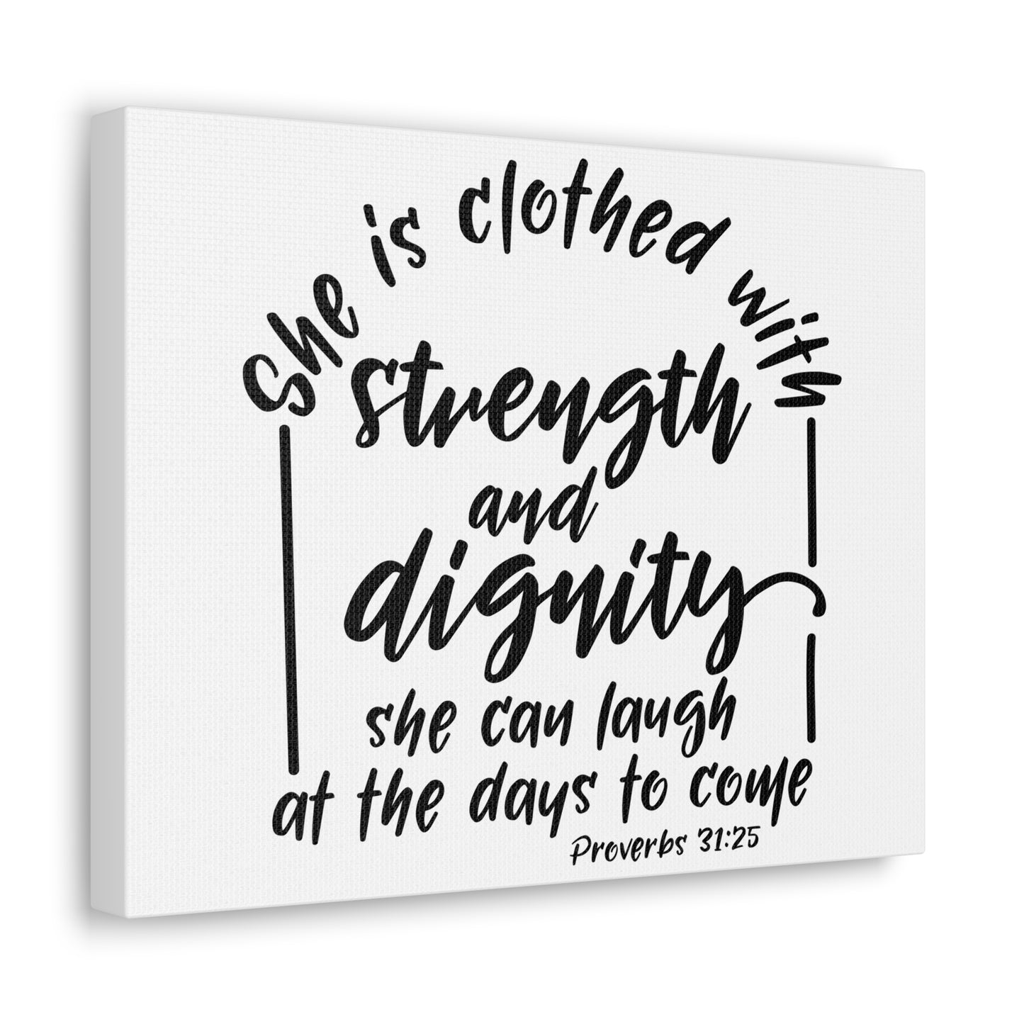 With Strength And Dignity Proverbs 31:25 Christian Wall Art Bible Verse Print Ready to Hang