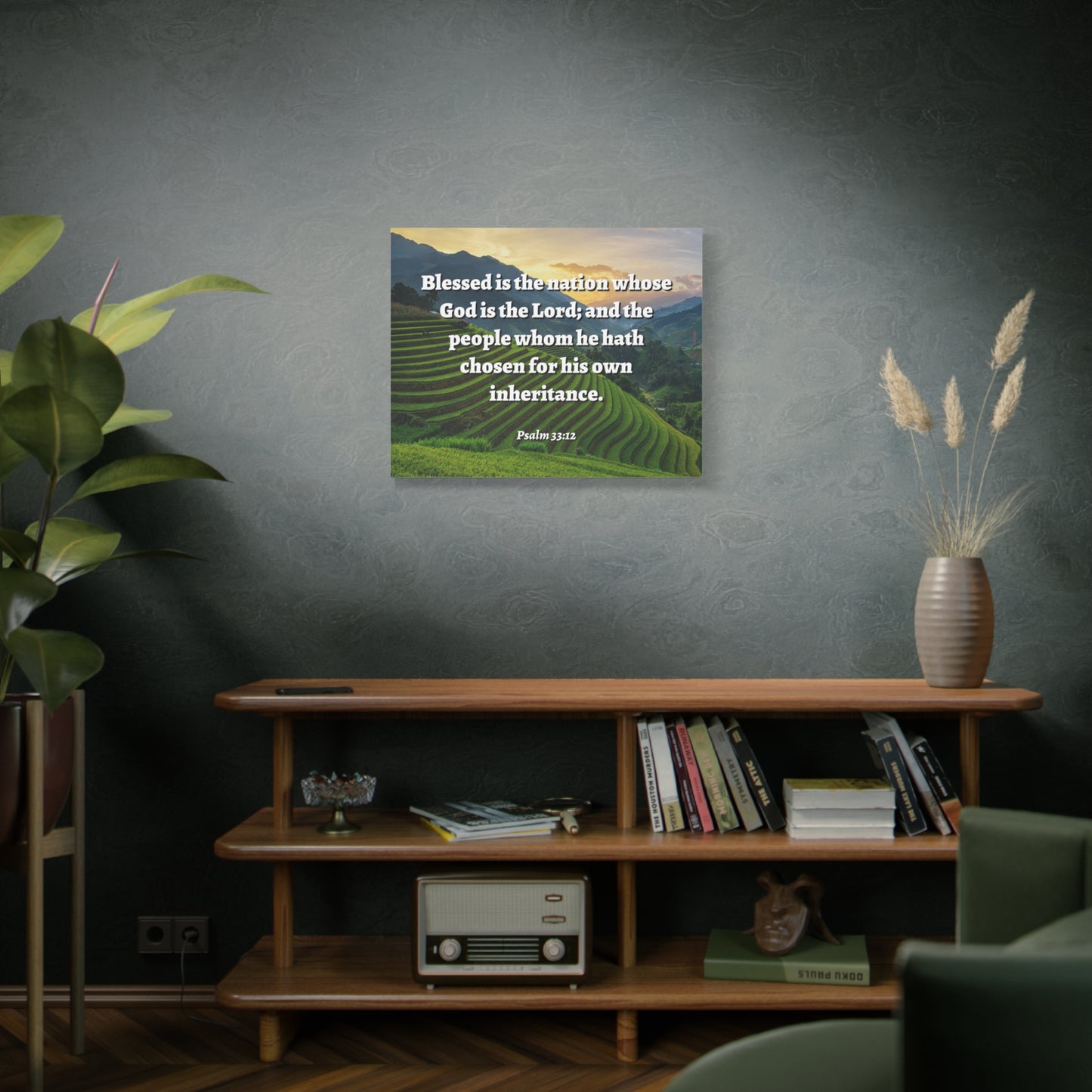 Scripture Walls Blessed Is The Nation Psalm 33:12 Bible Verse Canvas Christian Wall Art Ready to Hang