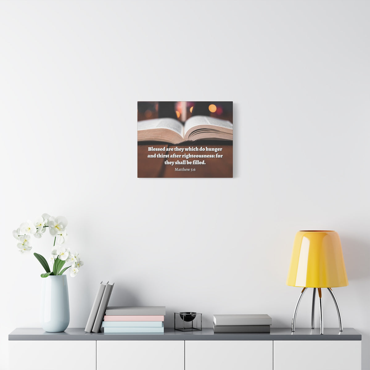 Scripture Canvas Be Filled Matthew 5:6 Christian Wall Art Bible Verse Print Ready to Hang