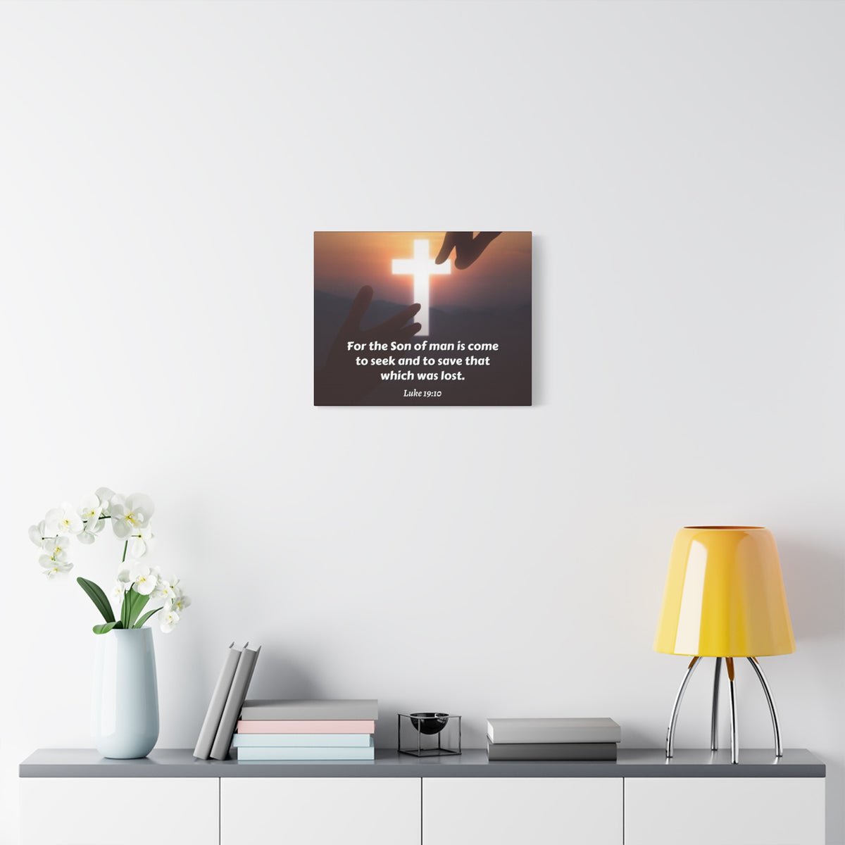 Scripture Canvas Son Of Man Luke 19:10 Christian Wall Art Bible Verse Print Ready to Hang