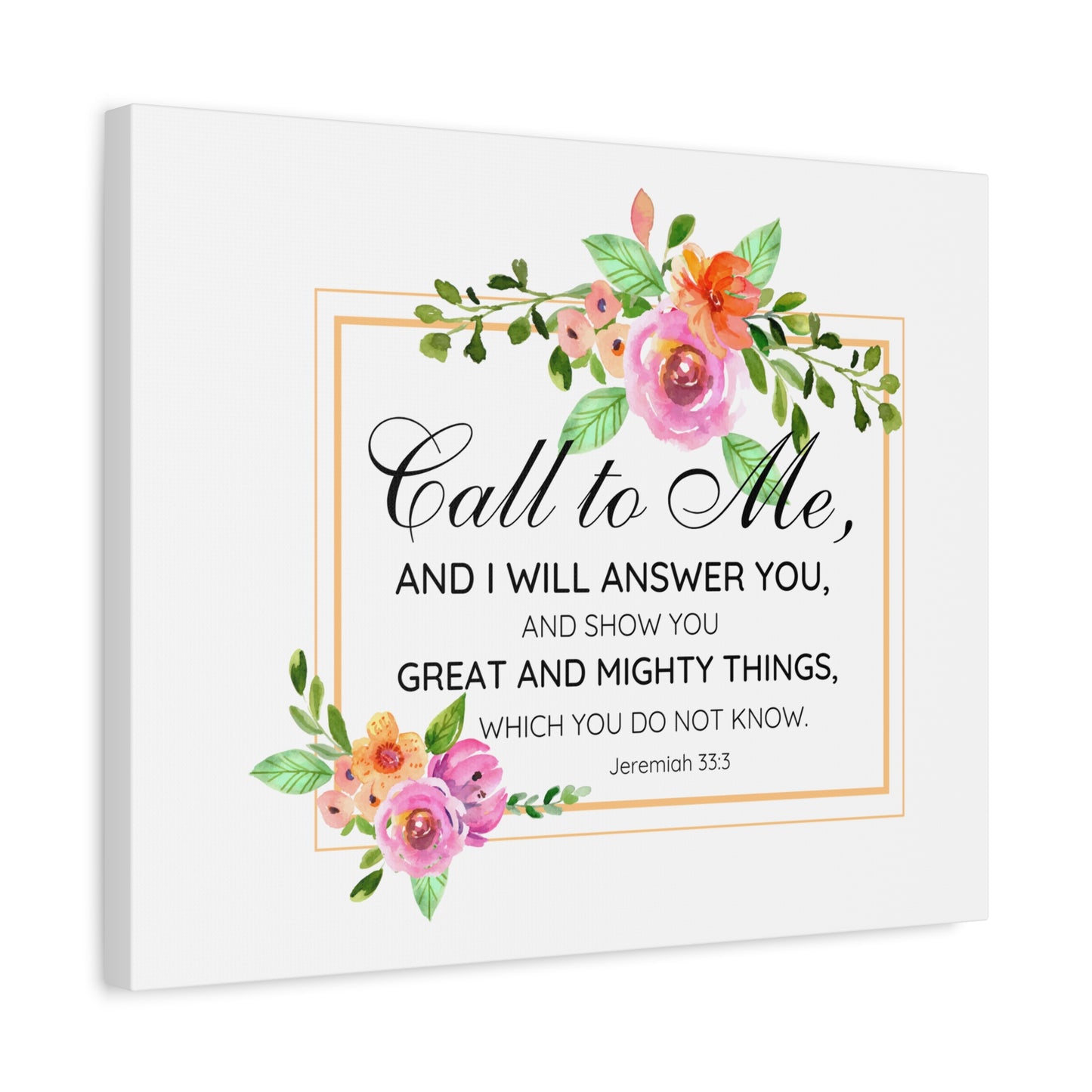 Scripture Walls Jeremiah 33:3 Call to Me Bible Verse Canvas Christian Wall Art Ready to Hang Unframed