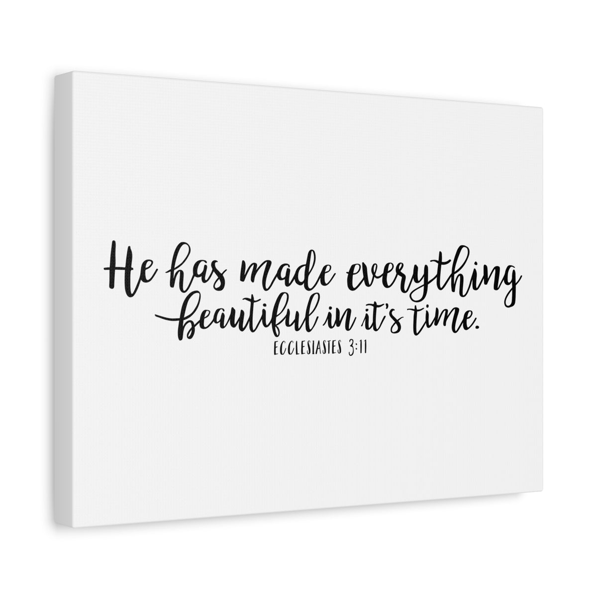 Scripture Canvas Everything Beautiful Ecclesiastes 3:11 Christian Wall Art Bible Verse Print Ready to Hang