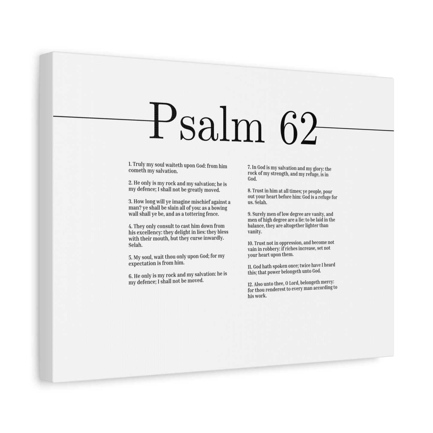 Scripture Canvas My Soul Waiteth Upon God Psalm 62 Christian Wall Art Bible Verse Print Ready to Hang