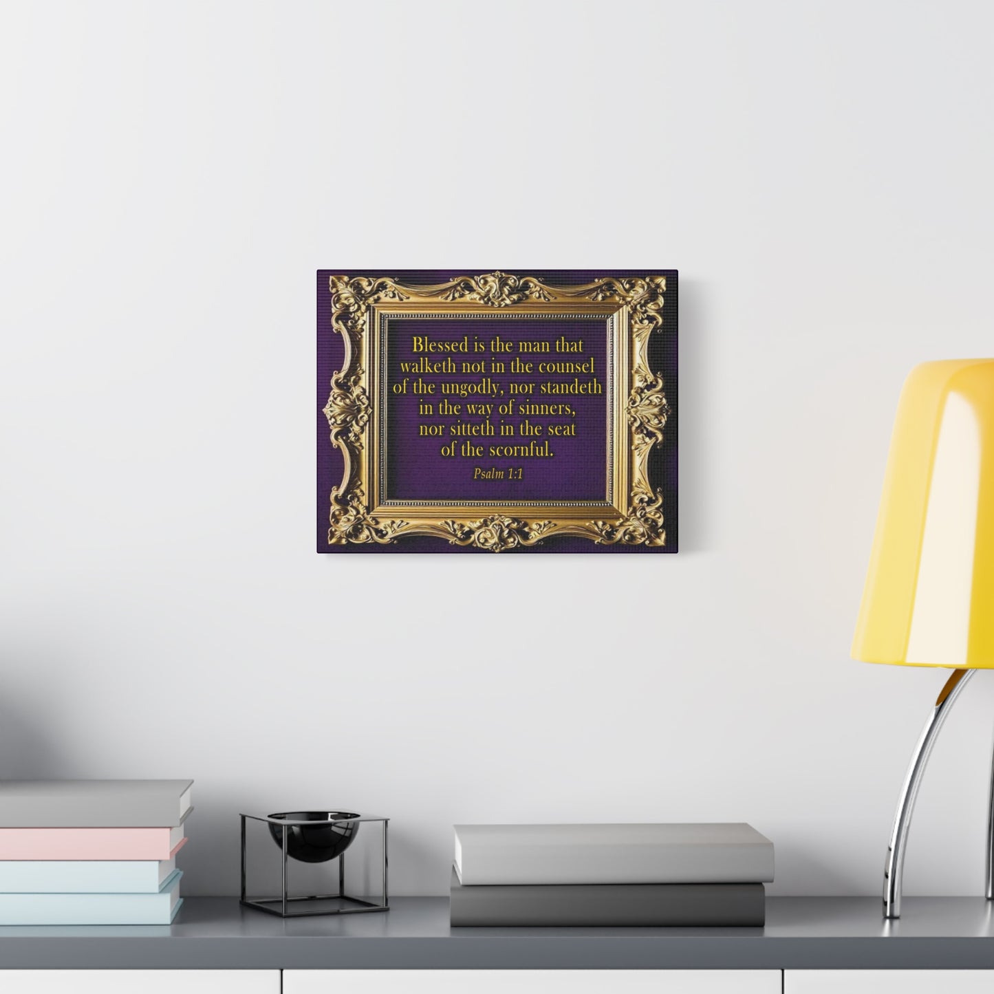 Scripture Walls Psalm 1:1 KJV Bible Verse Canvas Christian Wall Art Ready to Hang Unframed