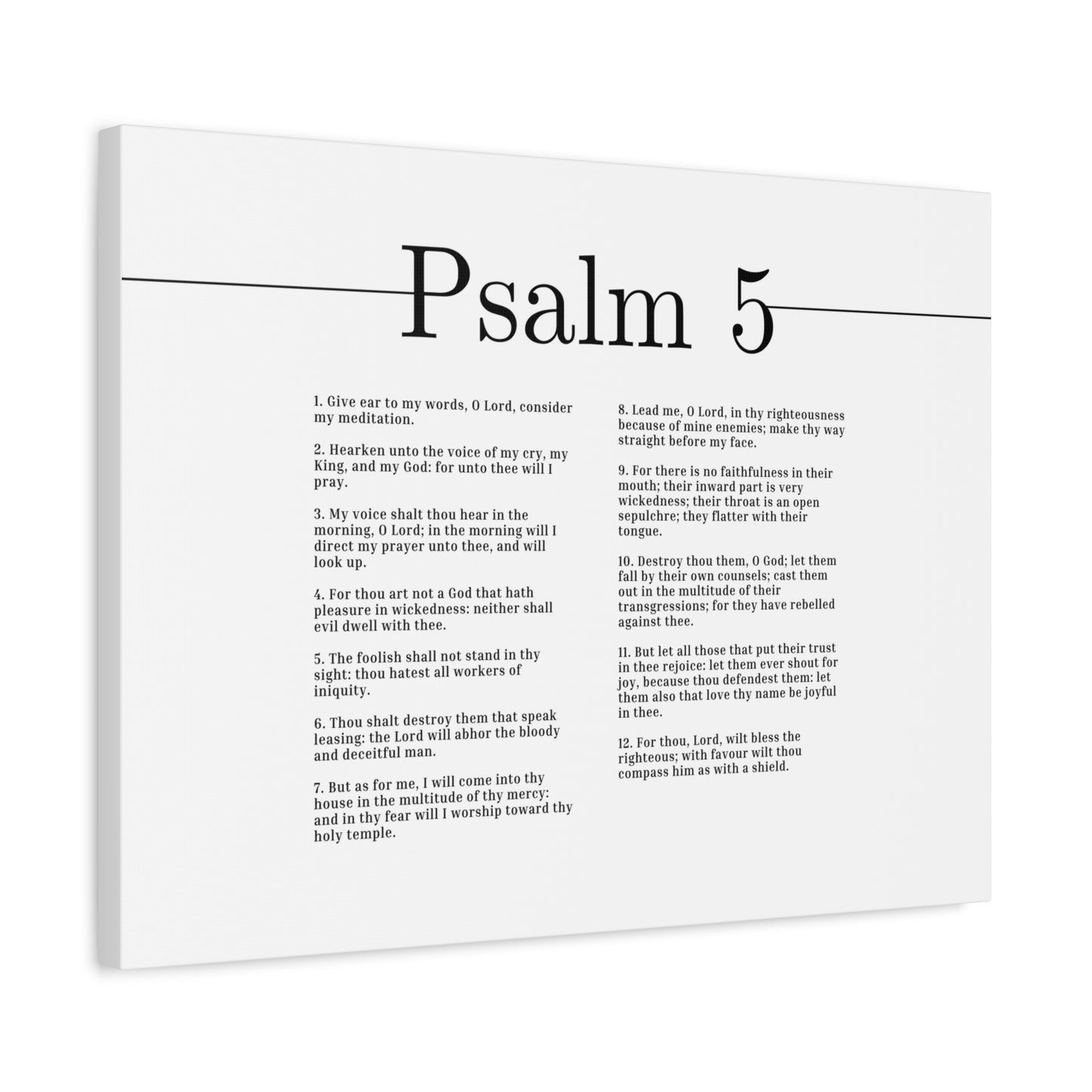 Scripture Canvas Will Bless The Righteous Psalm 5 Christian Wall Art Bible Verse Print Ready to Hang