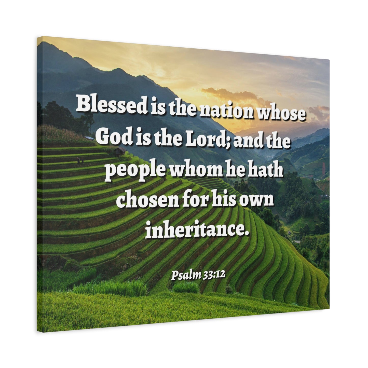 Scripture Walls Blessed Is The Nation Psalm 33:12 Bible Verse Canvas Christian Wall Art Ready to Hang
