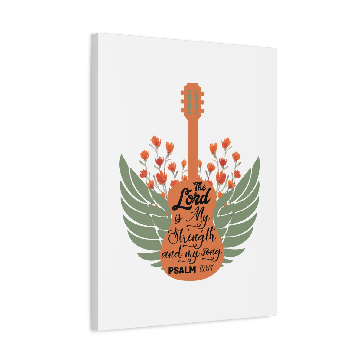 Scripture Canvas Strength And My Song Psalm 118:14 Christian Wall Art Bible Verse Print Ready to Hang
