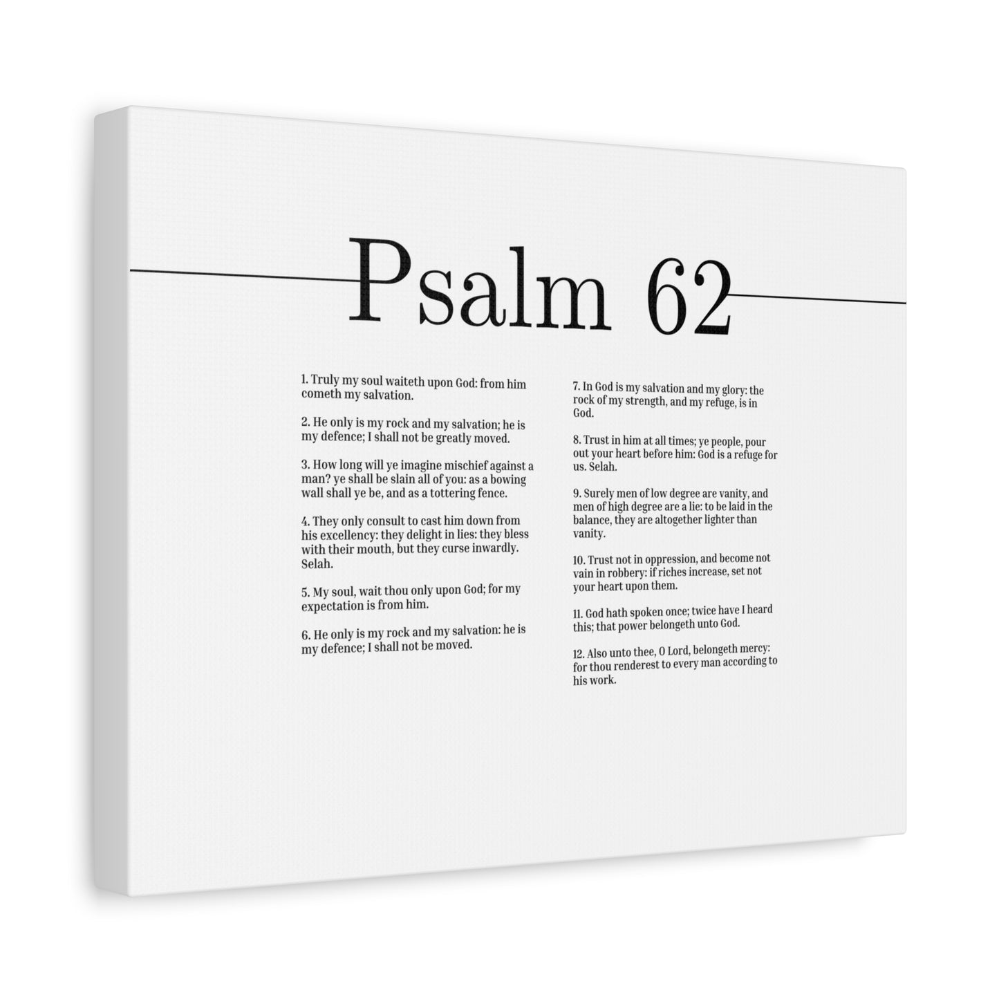 Scripture Canvas My Soul Waiteth Upon God Psalm 62 Christian Wall Art Bible Verse Print Ready to Hang