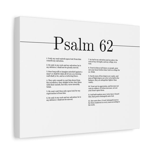 Scripture Canvas My Soul Waiteth Upon God Psalm 62 Christian Wall Art Bible Verse Print Ready to Hang