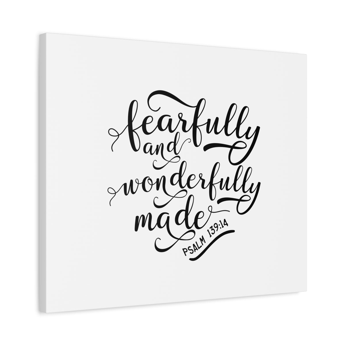 Scripture Canvas Wonderfully Made Psalm 139:14 Christian Wall Art Bible Verse Print Ready to Hang