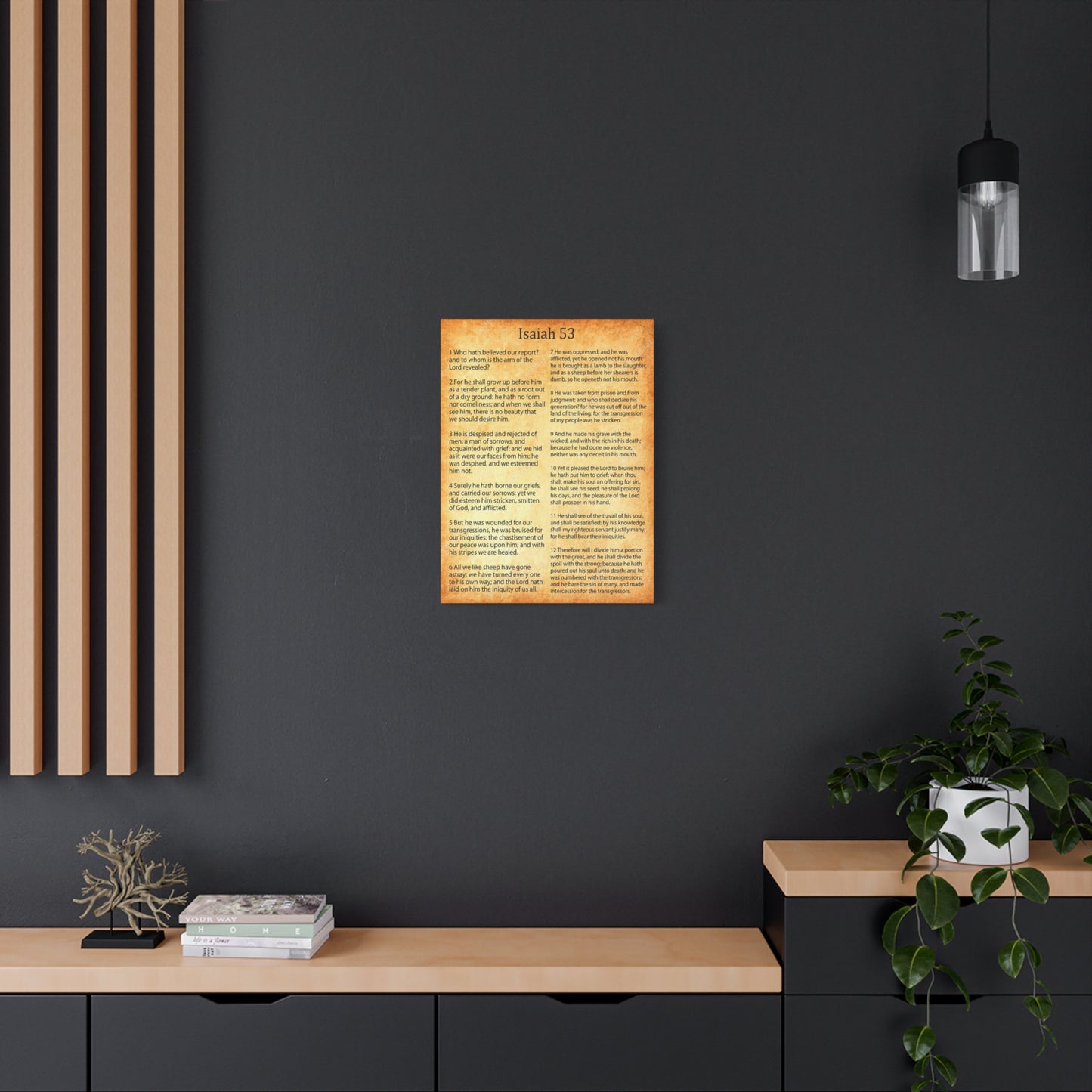 Scripture Walls Coming of Christ Isaiah 53 Chapter Gold Christian Wall Art Print Ready to Hang Unframed
