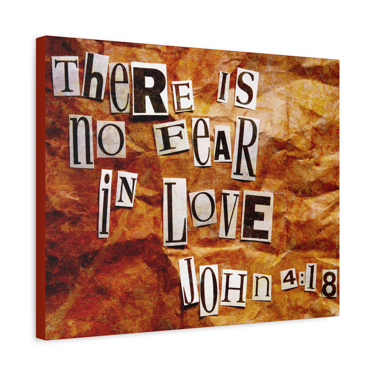 Scripture Canvas In Love John 4:18 Christian Wall Art Bible Verse Print Ready to Hang