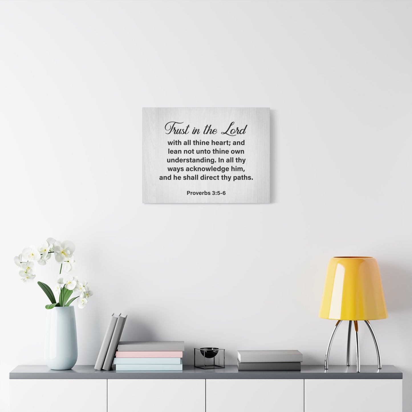 Bible Verse Canvas Trust in the Lord Proverbs 3:5-6 Wall Art Christian Home Decor