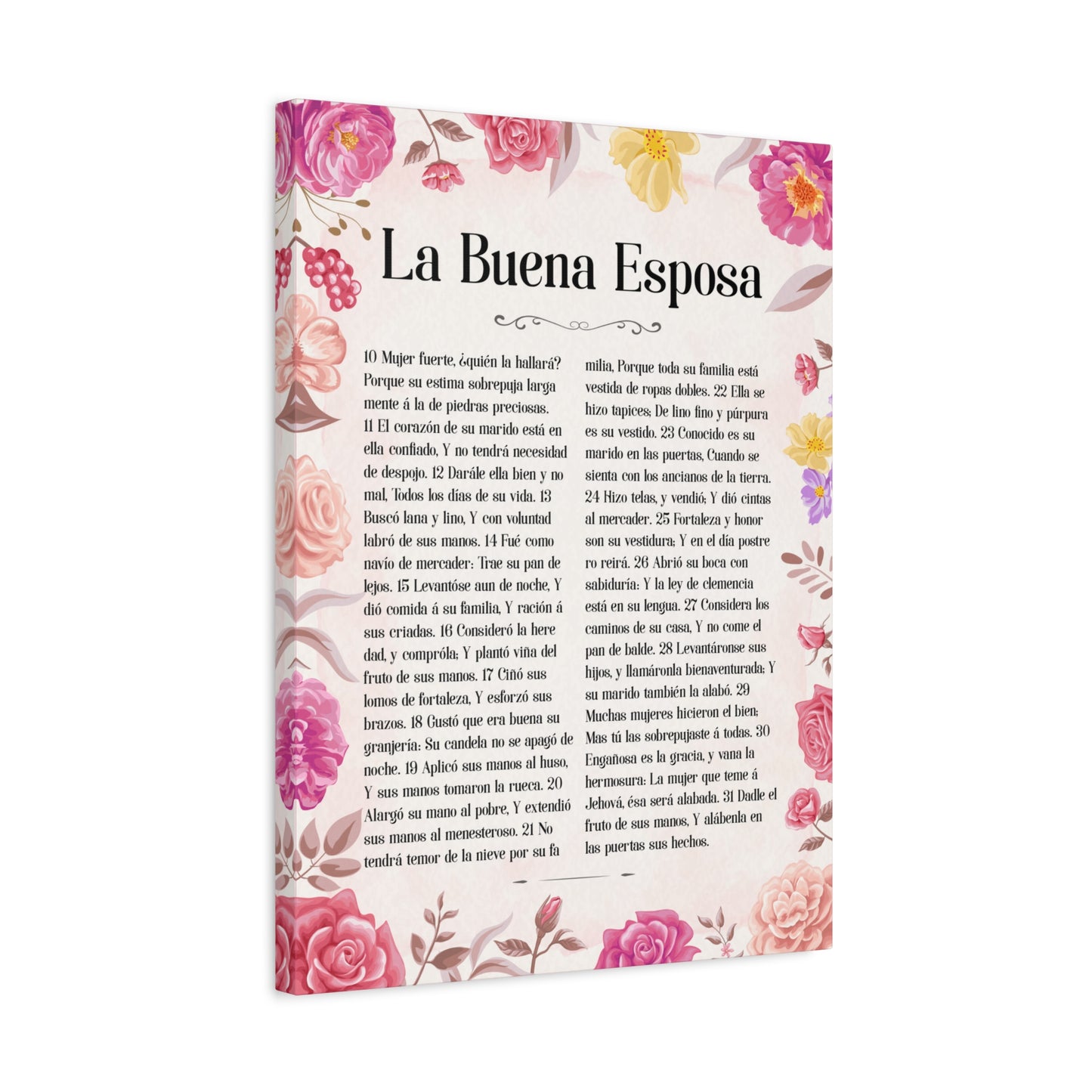 Scripture Walls La Buena Esposa Proverbios 31:10 Spanish Bible Verse Canvas Christian Wall Art Ready to Hang